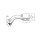 RACCORD 45° UNE PIÈCE FEM BSPP 60° + O&rsquo;RING Série B43