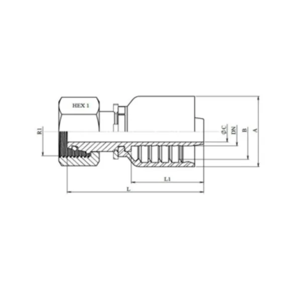 RACCORD UNE PIÈCE FEM MÉTRIQUE 08S X 1 / 4&Prime;