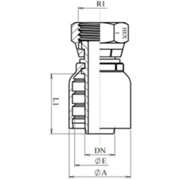 RACCORD UNE PIÈCE FEM BSPP FACE PLATE Série B43