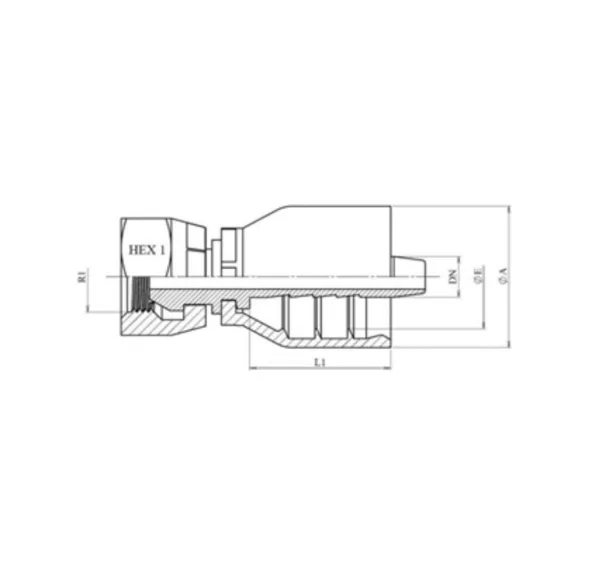 RACCORD UNE PIÈCE FEM BSPP FACE PLATE Série B43