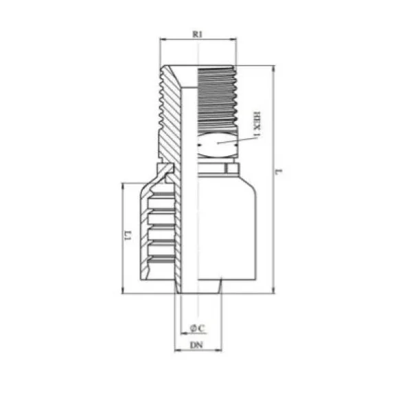 RACCORD UNE PIÈCE MÂLE NPT 1 / 8&Prime; X 1 / 4&Prime;