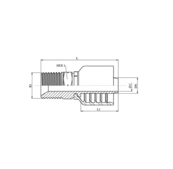 RACCORD UNE PIÈCE MÂLE NPT 1 / 8&Prime; X 1 / 4&Prime;