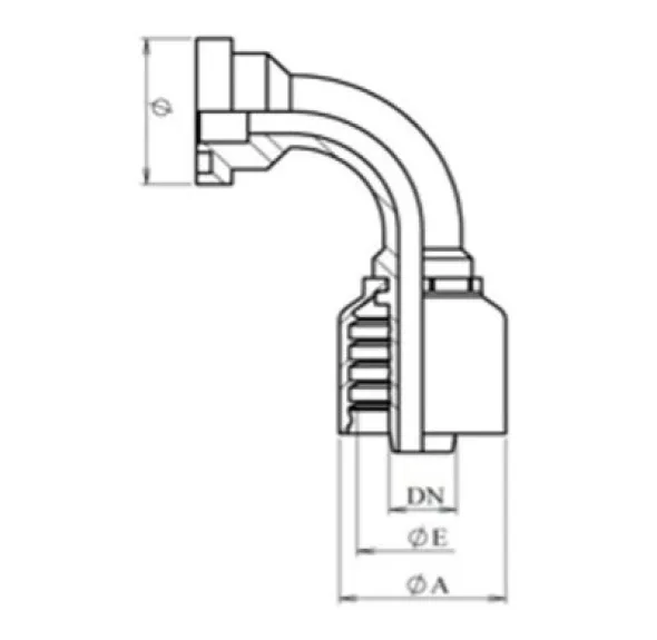 RACCORD 90° UNE PIÈCE CODE 61 Série B43