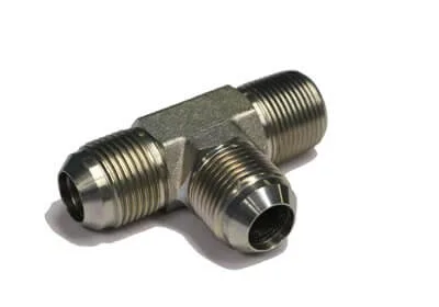 ADAPT. « RUN TEE » MÂLE JIC 1 / 4&Prime; X MÂLE NPT 1 / 8&Prime;