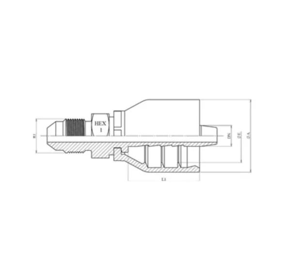 RACCORD UNE PIÈCE MÂLE JIC Série BWS