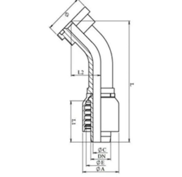 RACCORD 45° UNE PIÈCE CODE 61 Série BWS