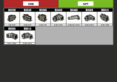 Adaptateurs FILETS NPT & ORB