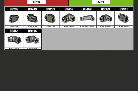Adaptateurs FILETS NPT & ORB