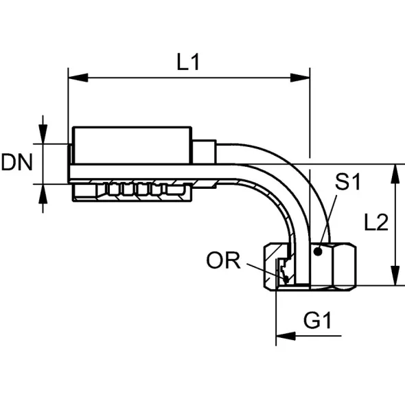 PA 7** AOB 90 (Femelle BSPP cône 60°, angle 90° + O-ring)