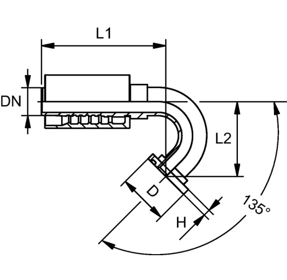 RACCORD 135° CODE 62 1&Prime; X 1&Prime;