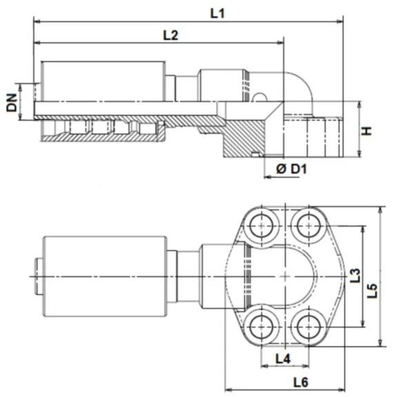 RACCORD 90° CODE 62 COMPACT 1&Prime; X 1&Prime;