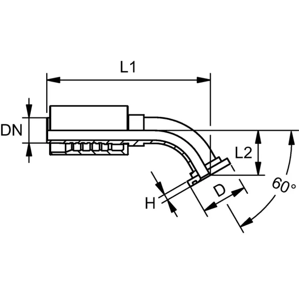 RACCORD 60° CODE 62 1-1 / 4&Prime; X 1-1 / 4&Prime;