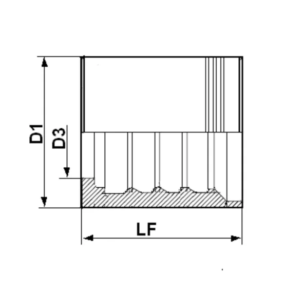 FERRULE 2-4 BRINS 4SP / 100R12 1 / 4&Prime; INOX