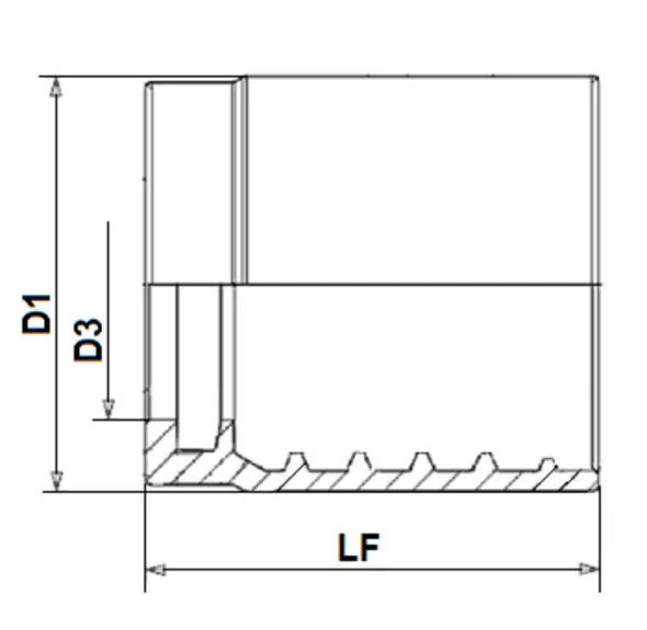 FERRULE 1-2 BRINS R1AT / R2AT (NON-SKIVE) 1 / 4&Prime;