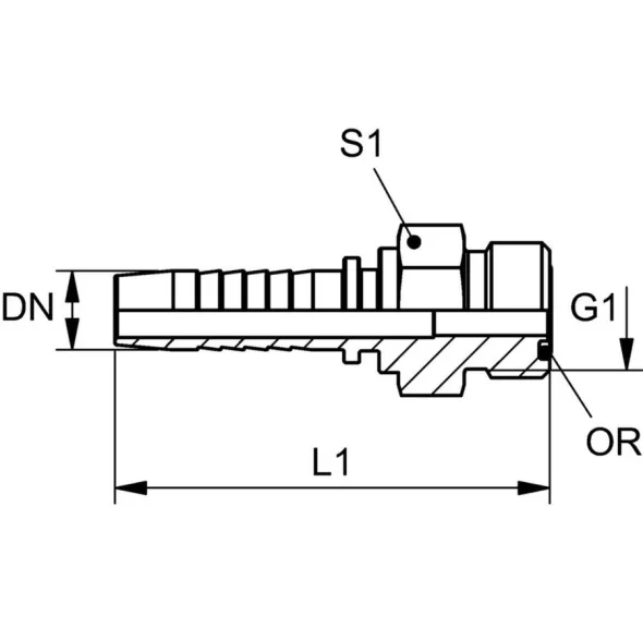 RACCORD MÂLE ORFS 1 / 4&Prime; X 1 / 4&Prime;