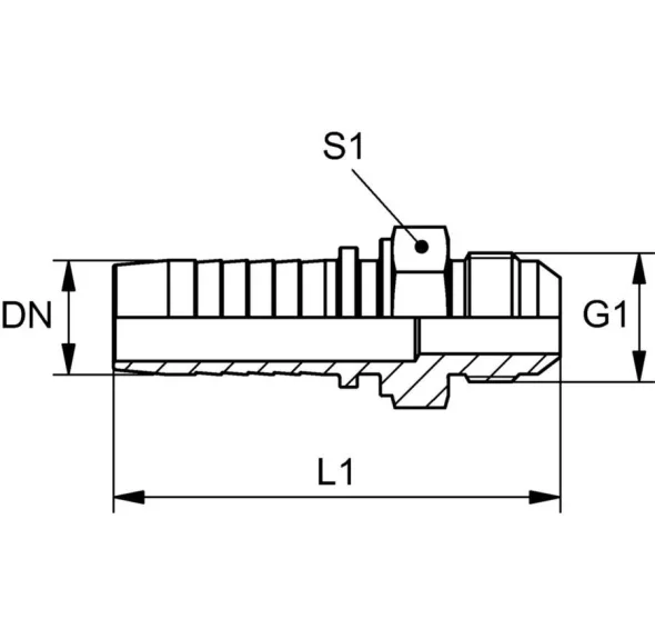 RACCORD MÂLE JIC 1 / 4&Prime; X 1 / 4&Prime;