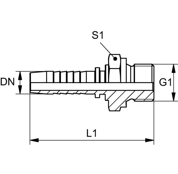 RACCORD MÂLE BSPP PLAT (HIAB) 1 / 4