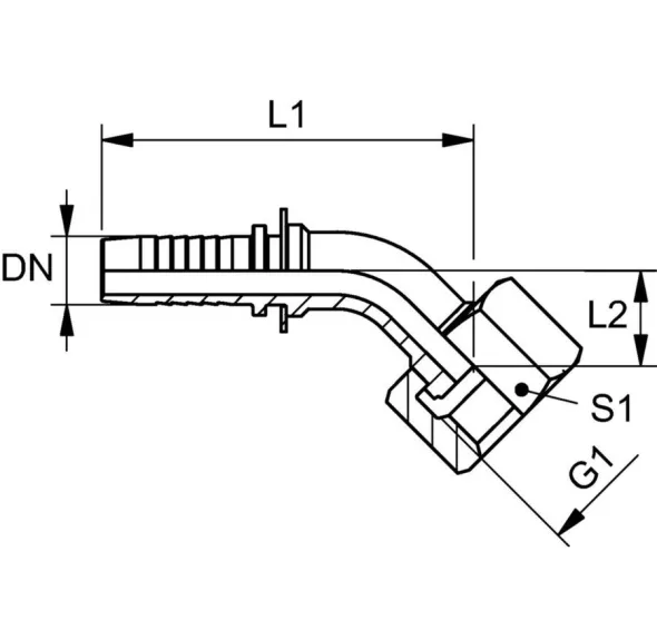 PN AR 45 (Femelle BSPP plat 45°) (Hiab)